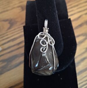 Pendant Smoky Quartz Stone Wire Wrapped